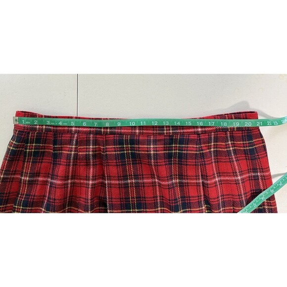 Maggie McNaughton Vintage Wool Blend Red Plaid Preppy Pleated Skirt Sz 22W - Picture 6 of 7